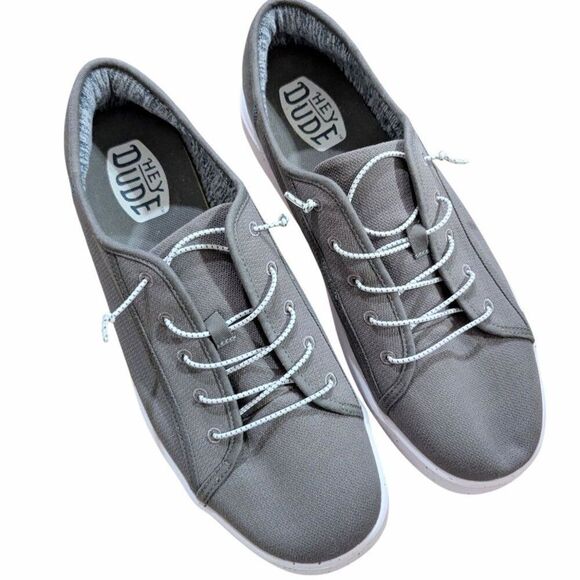 Men's Hey Dude Cody Sport Mesh Charcoal Gray Slip On Tennis Shoes Sneakers Sz 14 - Picture 1 of 16